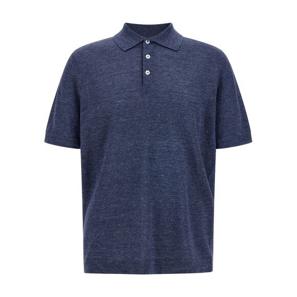 Brunello Cucinelli Men's Linen Cotton Polo Shirt